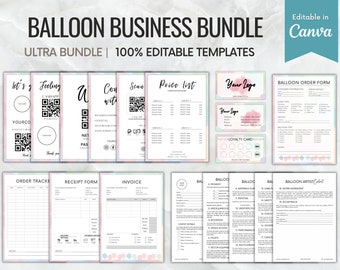 BALLOON BUSINESS BUNDLE, Balloon Order Form, Balloon Artist Contract Template, Balloon Business Cards, Balloon Menu, Balloon Business Flyer