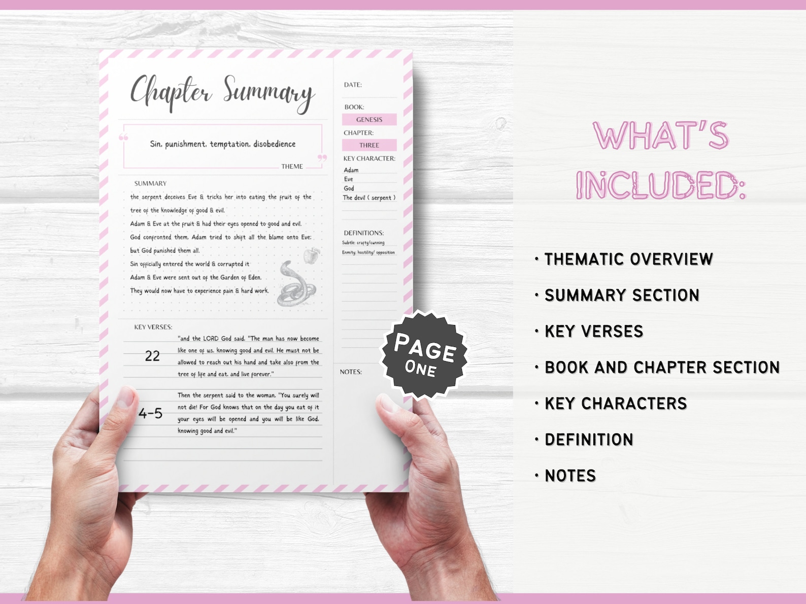 Bible Chapter Summary Printable Template Bible Study Guide Template
