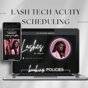 Modern Lash Technician Booking Website Template - Canva Template, Lash Business Website, Square Booking, Acuity Booking, Digital Download