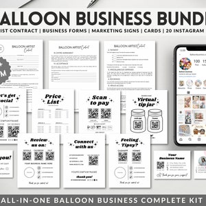 BALLOON BUSINESS BUNDLE, Balloon Artist Contract, Balloon Order Form Template, Balloon Business Cards, Balloon Price List, Balloon Invoice