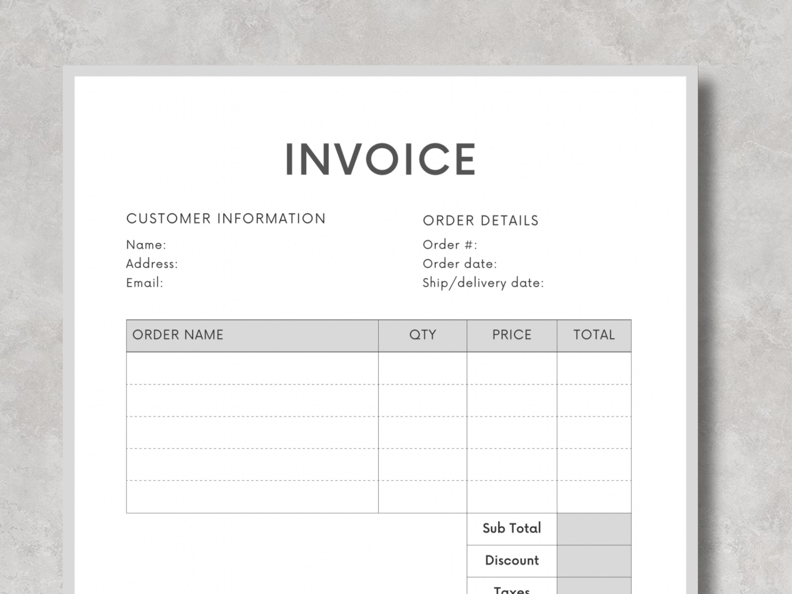 Invoice Template - Minimalist Business Invoice, Small Business Template ...