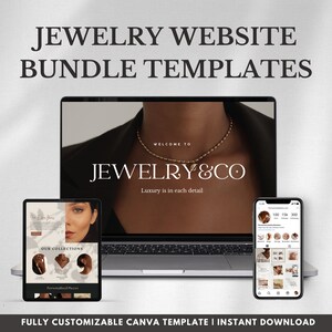 Jewelry website template & instagram post bundle, canva website design builder, permanent jewelry website builder, permanent jewelry kit