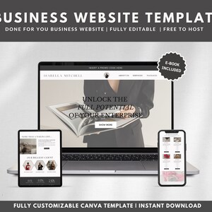 Minimal Canva Website Template, Beige Aesthetic Business Website for Entrepreneurs, Coaches, Course Creators, VAs, One Page Website