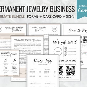 Permanent Jewelry Business Starter Kit, Permanent Jewelry Warranty Care Card, Permanent Jewelry Consent Forms, Permanent Jewelry Template