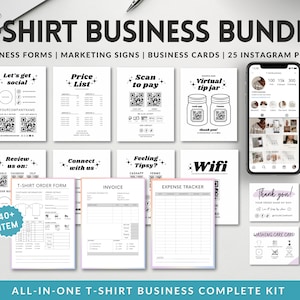 Editable Clothing Business Bundle, Order Form, Tshirt, Invoice Template, Printable Care Cards, Washing Instructions, Packaging Inserts