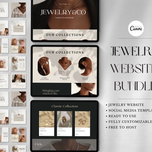 Jewelry website template & instagram post bundle, canva website design builder, permanent jewelry website builder, permanent jewelry kit