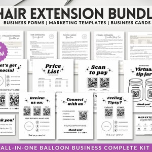 Hair Extension Forms, Editable Hair Extensions Intake Consent Consultation, Hair Stylist Salon Care Cards, Instagram Posts Canva Template