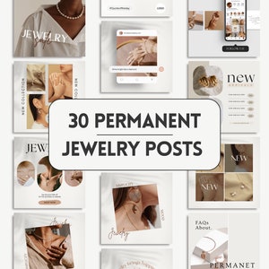 Editable Permanent Jewelry Instagram Posts Templates, Permanent Jewelry Social Media Templates, Permanent Jewelry Business Supplies