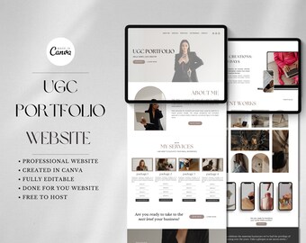 UGC Portfolio Template Canva, UGC Website Template, UGC Media Kit, Content Creator Kit, Minimalist ugc portfolio, Elegant ugc starter kit