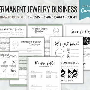Permanent Jewelry Business Starter Kit, Permanent Jewelry Warranty Care Card, Permanent Jewelry Consent Forms, Permanent Jewelry Template