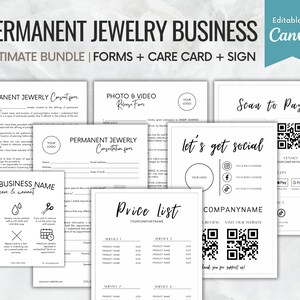 Permanent Jewelry Business Starter Kit, Permanent Jewelry Warranty Care Card, Permanent Jewelry Consent Forms, Permanent Jewelry Template