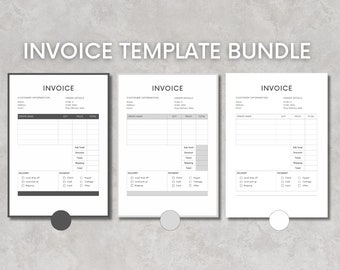 Invoice Template - Minimalist Business Invoice, Small Business Template, Modern Boho Client Invoice, Editable Template, Services Invoice