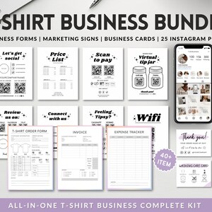 Editable Clothing Business Bundle, Order Form, Tshirt, Invoice Template, Printable Care Cards, Washing Instructions, Packaging Inserts