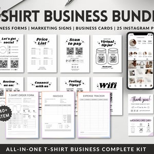 Editable Clothing Business Bundle, Order Form, Tshirt, Invoice Template, Printable Care Cards, Washing Instructions, Packaging Inserts