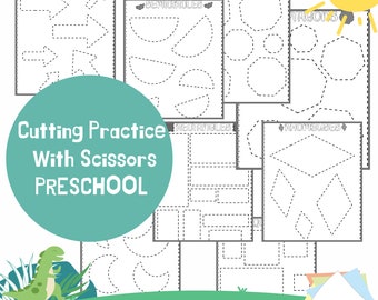 Scissors Practice Cutting  Toddler Practice Fine Motor Practice Preschool PreK Kindergarten Printable Montessori Inspired Cutting Shapes