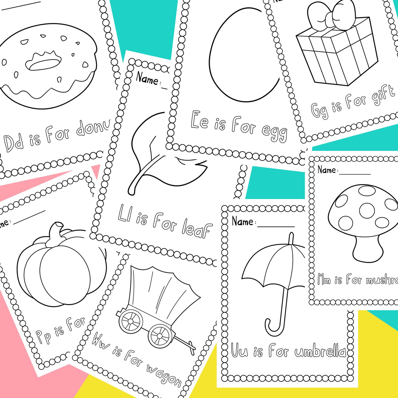 Printable Alphabet Coloring Pages Worksheets for Kids: Preschool ...