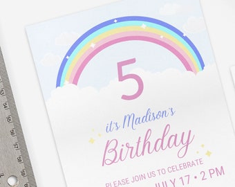 Rainbow Birthday Invitation Template Pink Rainbow Party Invitation Bright Colors Rainbow Birthday Celebration Rainbow Party Instant Download