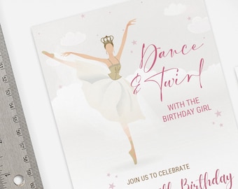 Ballerina Birthday Invitation Template Ballet Birthday Invitation Editable Ballerina invitation Modern Ballerina Ballet Dancer Girl Birthday
