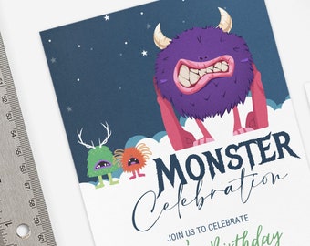 Monster Celebration Invitation Template Monster Birthday Editable Invite Our Little Monster Birthday Party
