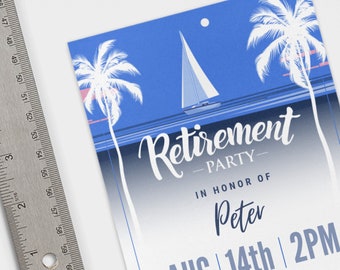 Retirement Party Invitation Template Retirement Celebration Retirement Party Sail Away to Retirement Beach Retirement