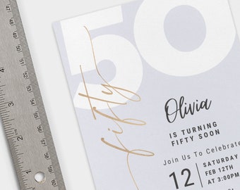 Fifty Birthday Invitation Template 50th Birthday Invitation Fifty Party Editable Invitation Digital Invitation 50th Celebration Turning 50