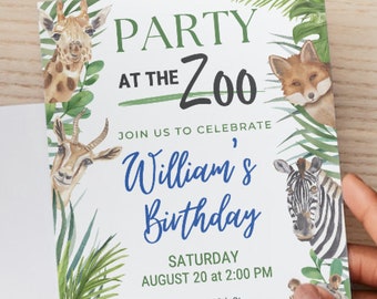 Zoo Birthday Invitation Template Zoo Party Animal Birthday Safari Invitation Party at the Zoo Wild Party Animal