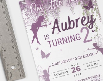 Fairy Birthday Invitation Template Whimsical Enchanted Pixie Fairy Party Magical Floral Fairy Princess Party Fairy Birthday