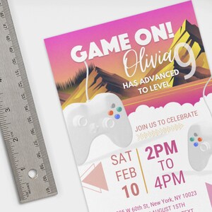 Video Game Birthday Invitation Template Gaming Party Video Game Party Gaming Invitation Gamer Birthday Arcade Birthday Game On