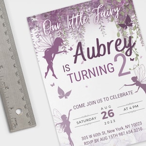 Fairy Birthday Invitation Template Whimsical Enchanted Pixie Fairy Party Magical Floral Fairy Princess Party Fairy Birthday