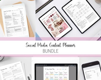 Social Media Content Planner, Content Planner for Business & Influencers Instagram Facebook TikTok Youtube Content Organizer