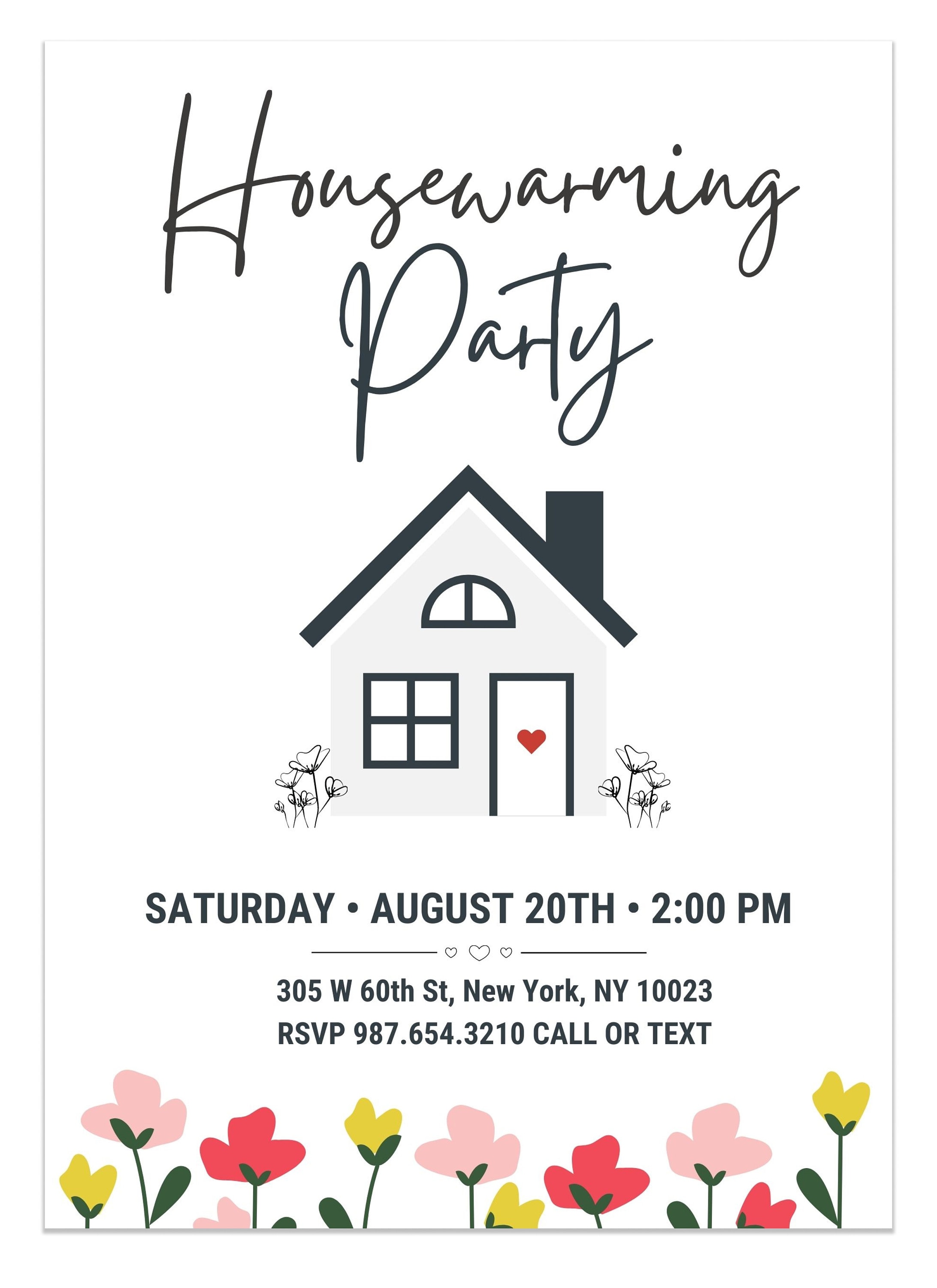 Housewarming Party Invitation Template New House Party New Home ...