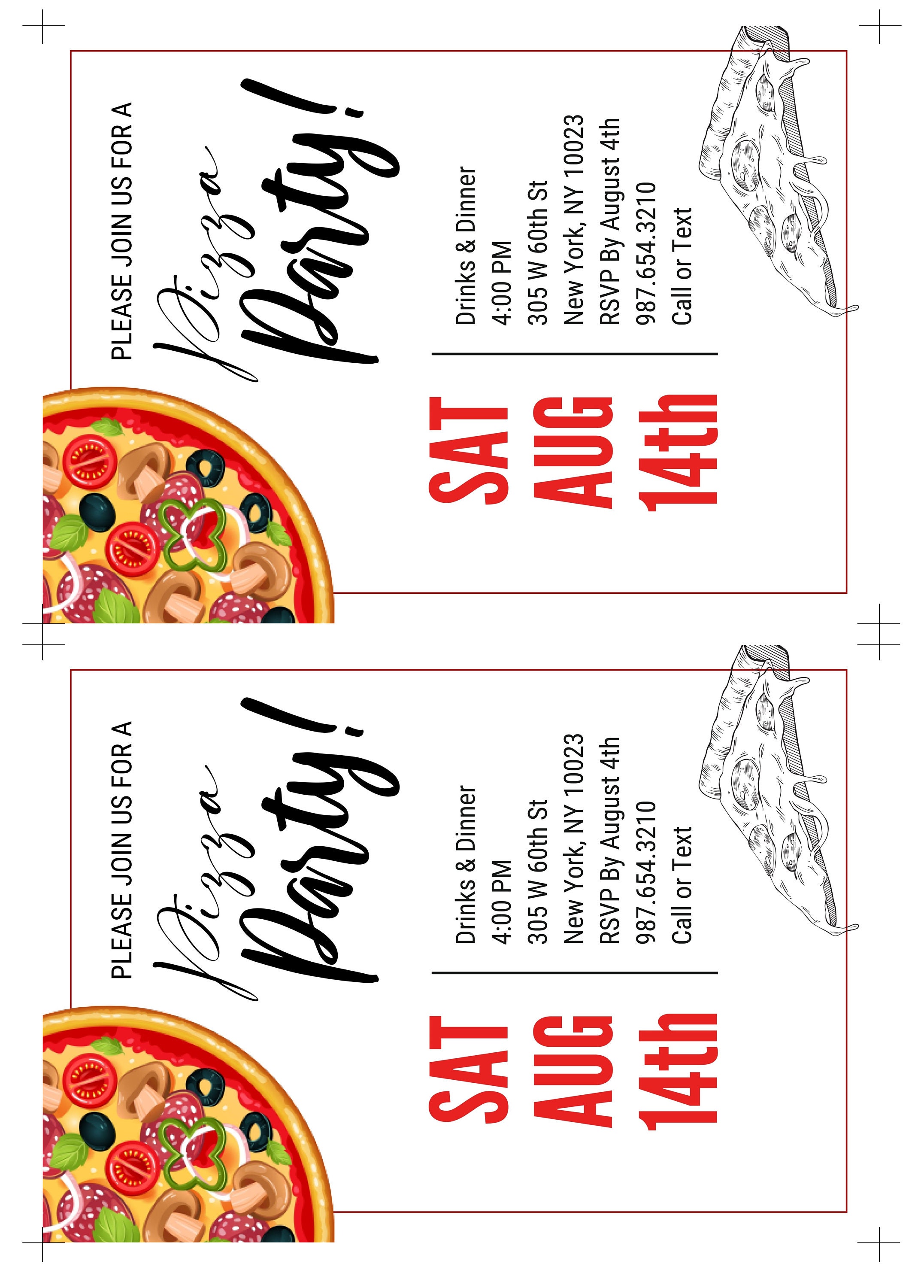 Pizza Party Invitation Template Pizza Birthday Party Pizza Party Invite Pizza Party Invitation Template Pizza Birthday Party Pizza Party Invite