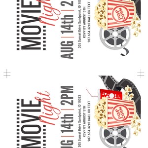 Movie Night Party Invitation Template Cinema Party Movie Birthday