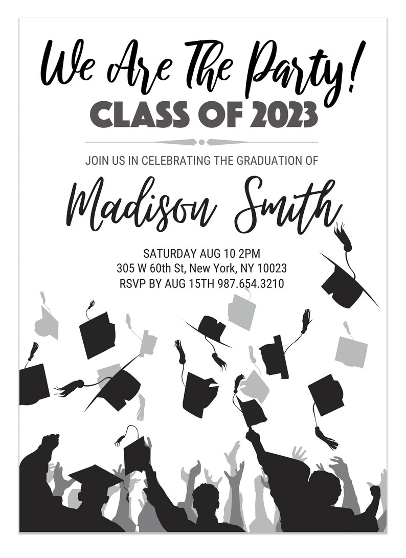 Graduation Party Invitation Template Class of 2023 Graduation