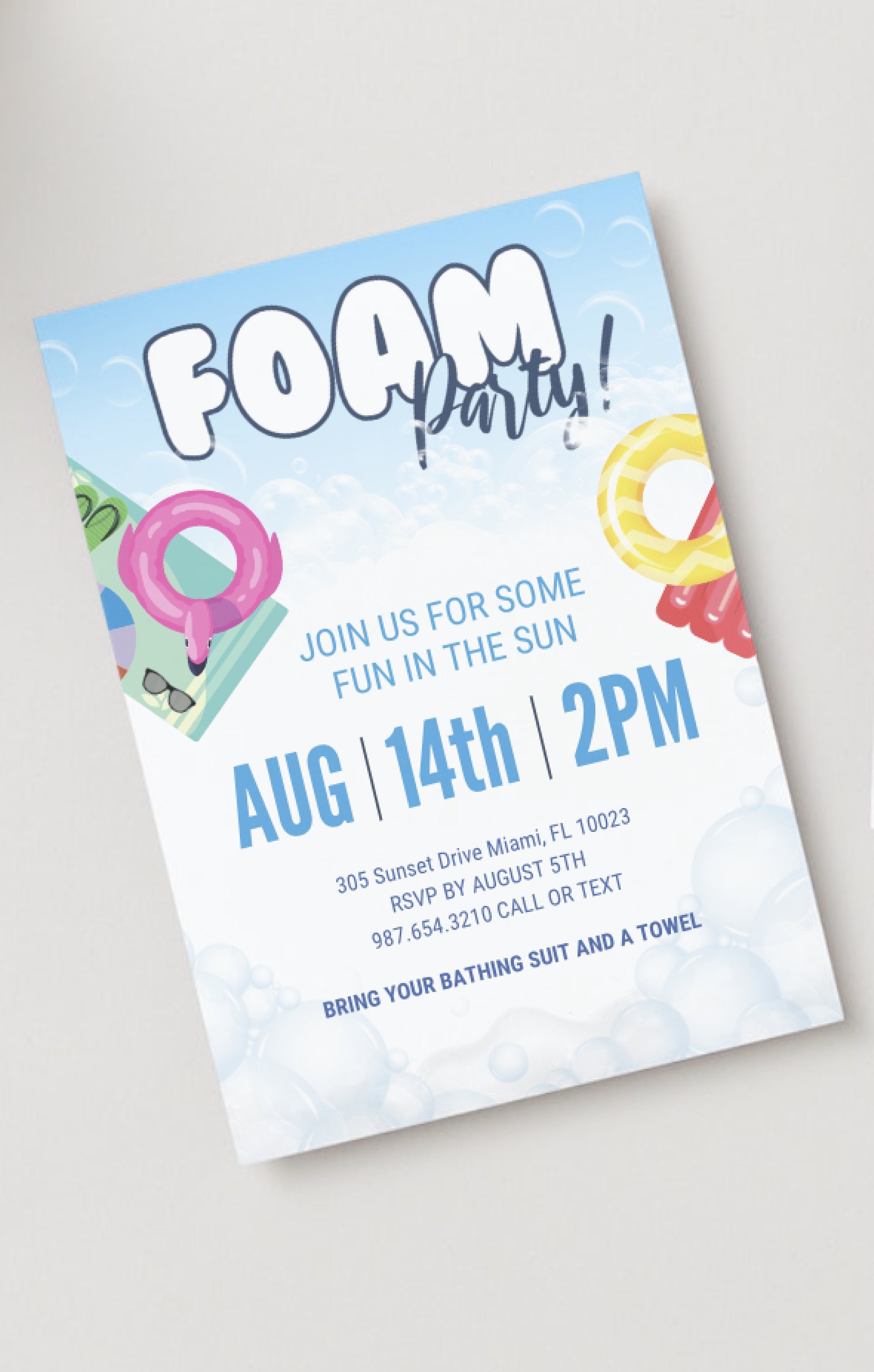 Foam Party Invitation Template Foam Pool Party Splish Splash Foam Party