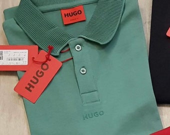 HUGO BOSS -cotton-piqué polo shirt with logo print - Green