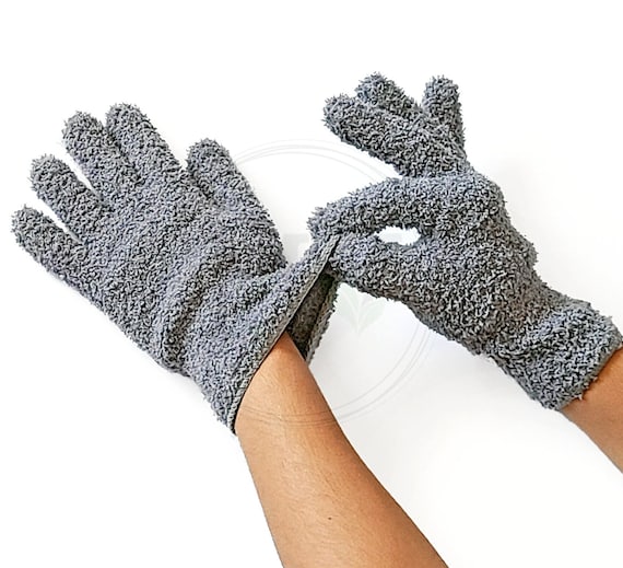 Reusable Microfiber Dusting Gloves for Plants | Leaf Cleaner Mitt | Indoor Plant Care Tool | Washable, Multi-Use Cleaning Gloves