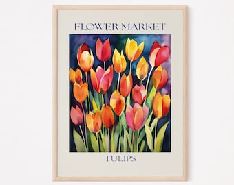 Bio Tulpe Blumen, Matisse inspiriert, Wandkunst, Galeriewand, digitaler Download Wandkunst, druckbare Downloads Poster, druckbare Kunst, Digital