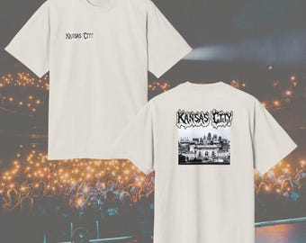 Kansas City Skyline Union Station Tee | Garment-Dyed Faded Streetwear Shirt