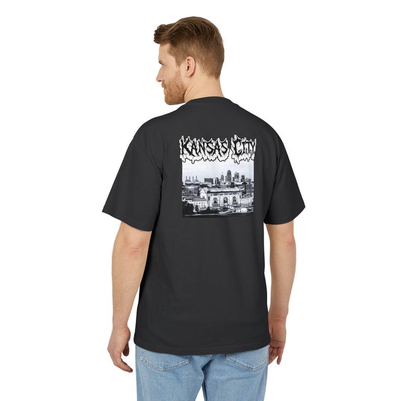 Kansas City Skyline Union Station Tee | Garment-Dyed Faded Streetwear Shirt image 9