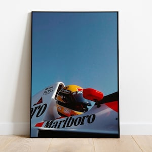 Vintage Senna Ferrari F1 Wand Kunst Poster Druck: Retro Öl Malerei Stil für Auto Enthusiasten | Ästhetisches Retro F1 Ölgemälde Wohnkultur