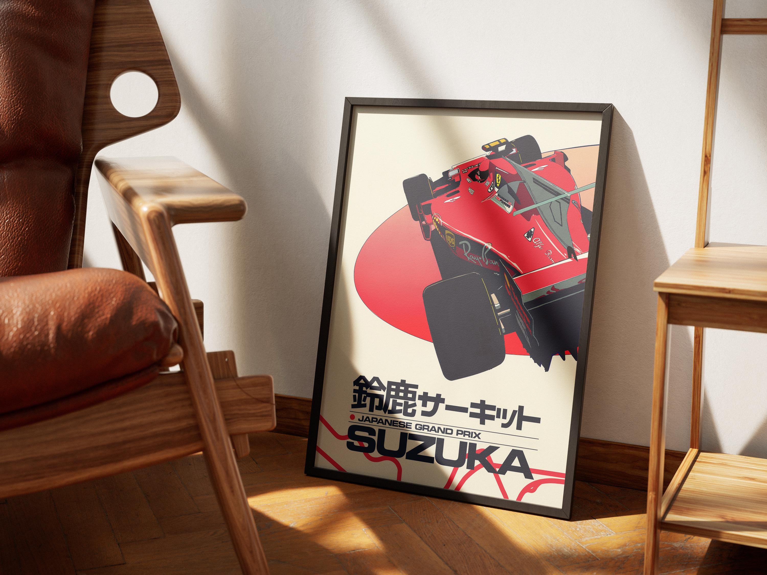 Vintage Ferrari F1 Suzuka Japanese Grand Prix Wall Art Poster