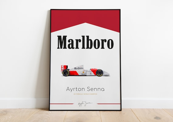 Ayrton Senna F1 Car Marlboro Poster Print | Mclaren F1 Wall Art