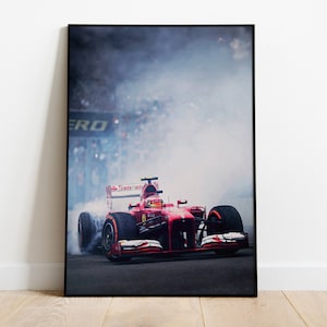 Póster artístico de pared para coche de Schumacher Ferrari F1, Impresión de F1, Regalo para fanáticos de F1 Ferrari y entusiastas de los coches, Decoración del hogar, Estilo retro para decoración de pared de oficina