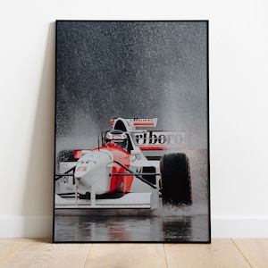 Vintage Senna McLaren F1 Auto Wand Kunst Poster Druck F1 Geschenk für F1 Fans und Autobegeisterte Wohnkultur Retro Stil für Bürowanddekor