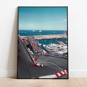 Vintage Monaco F1 Wall Art Poster Print: Estilo de pintura al óleo retro para entusiastas del automóvil / Estética Retro F1 Pintura al óleo Decoración del hogar