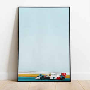 Vintage Senna McLaren F1 Wall Art Poster Print: Retro Style for Car and F1 Enthusiasts | Aesthetic Retro F1 Home Decor | Old Money Style