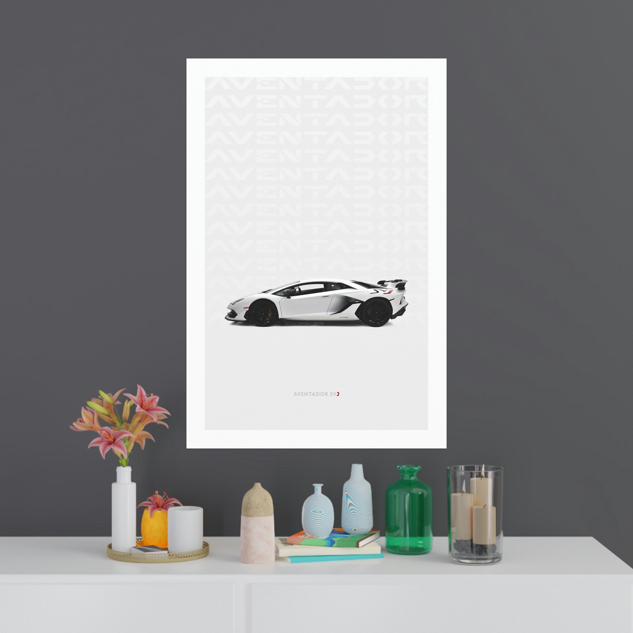 Lamborghini Aventador SVJ Car Print Wall Art Poster for Kids, Boys Room ...