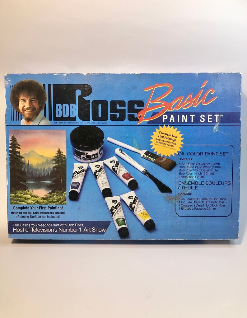 Vintage 1990s Bob Ross Paint Set Etsy