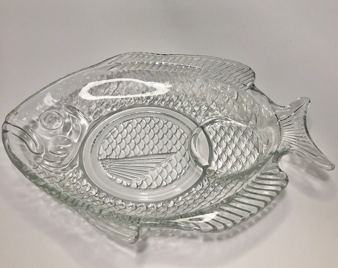 Set of 4 Vintage Glass Fish Plates Etsy